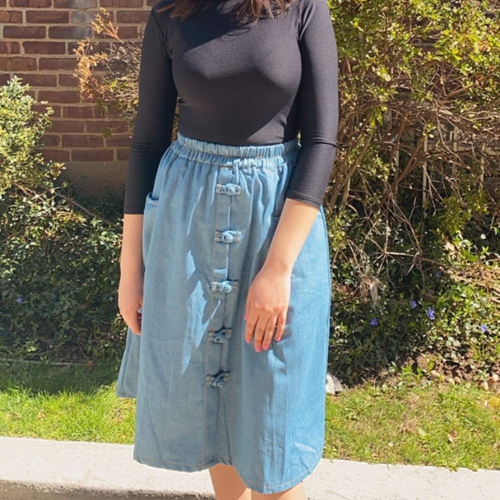 Denim A Line Skirt